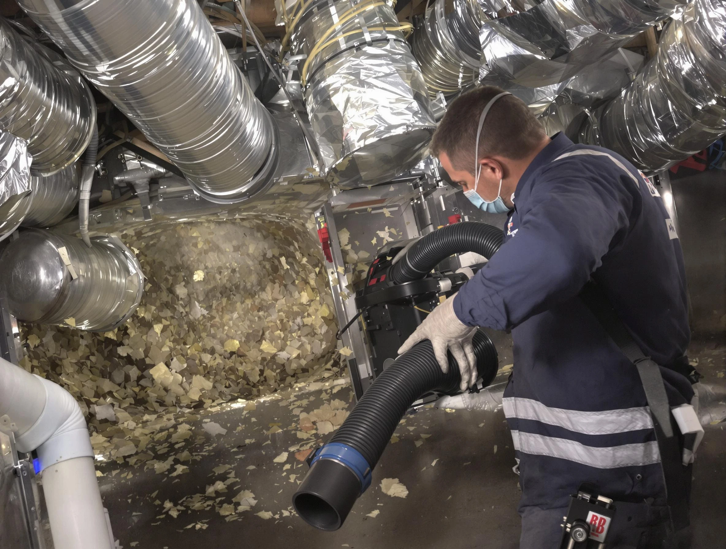 Chandler Air Duct Cleaning specialist operating negative pressure cleaning equipment for thorough duct maintenance in Chandler
