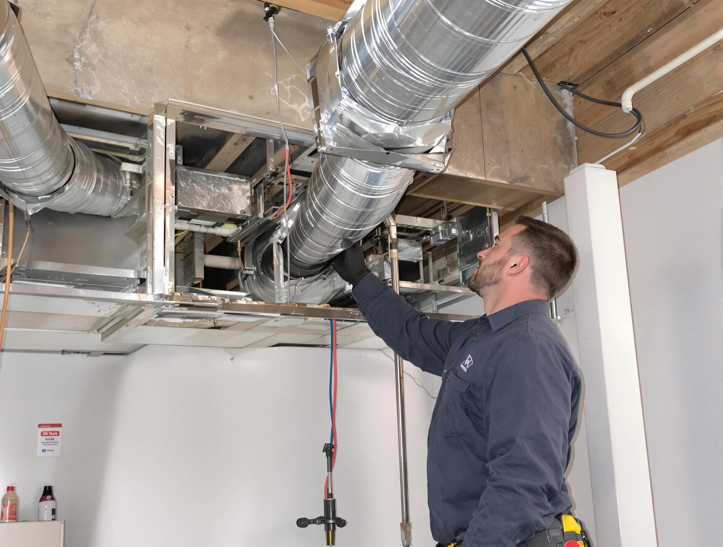 Chandler Air Duct Cleaning technician performing professional air duct repair using specialized tools in Chandler