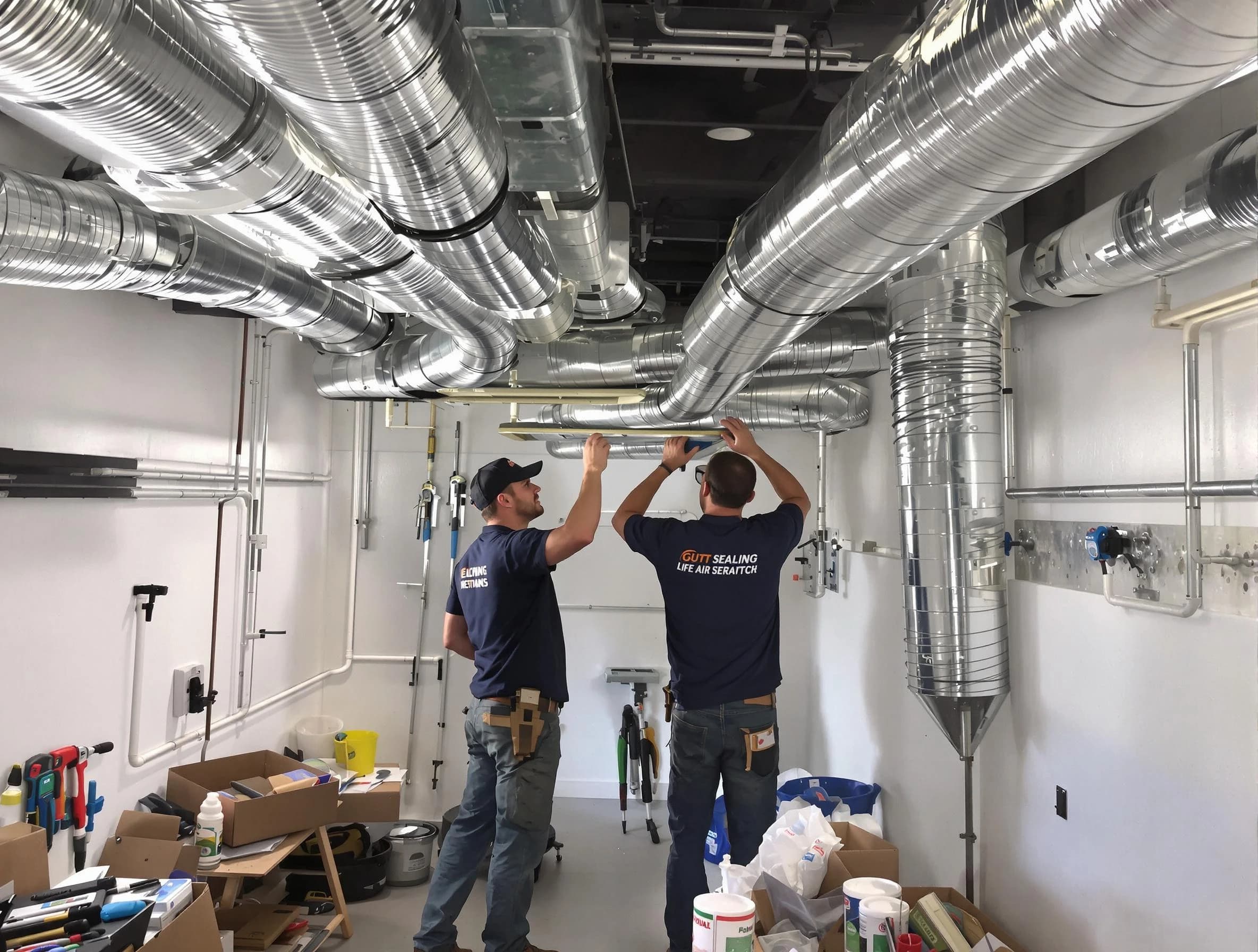 Chandler Air Duct Cleaning technician applying professional duct sealing solutions in Chandler