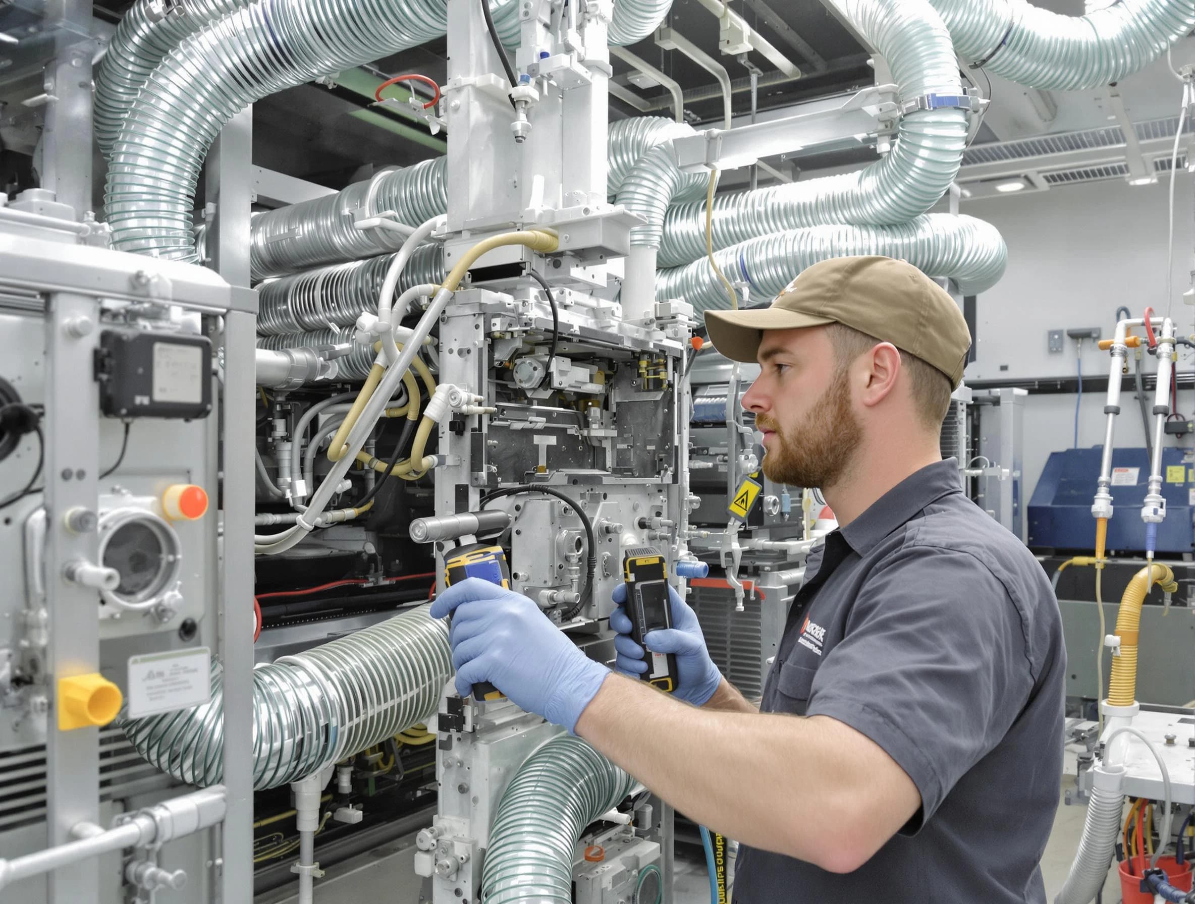 Chandler Air Duct Cleaning technician performing precision commercial coil cleaning at a business facility in Chandler