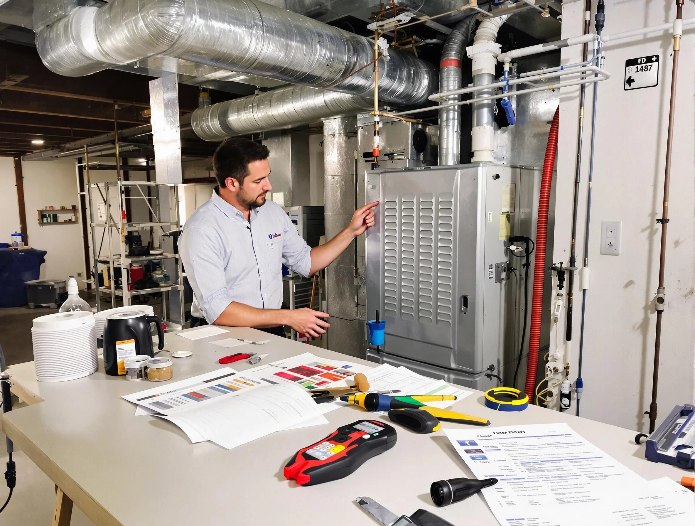 Chandler Air Duct Cleaning inspector conducting detailed filter system evaluation using professional diagnostic tools in Chandler