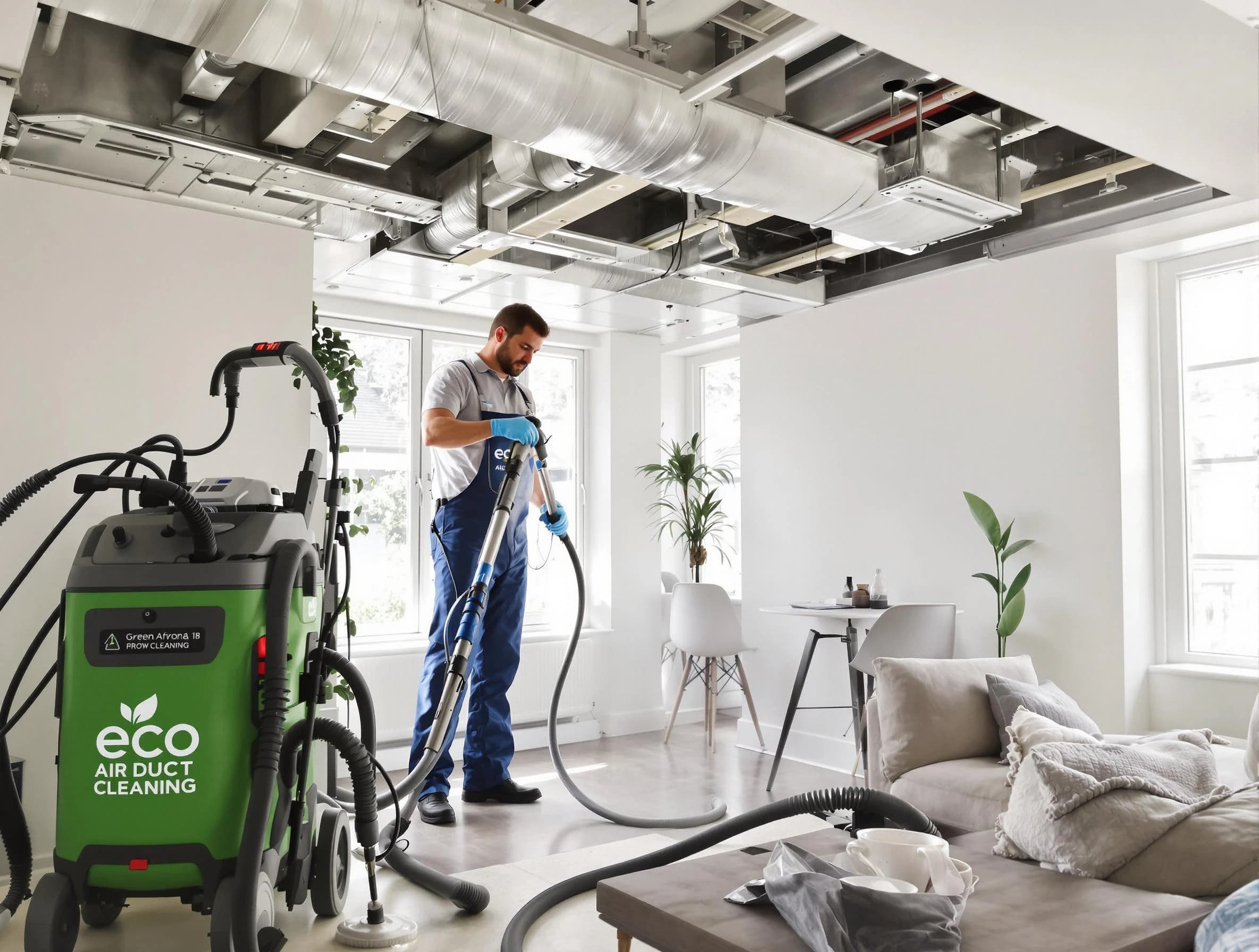 Chandler Air Duct Cleaning technician performing eco-friendly duct cleaning using sustainable methods in Chandler