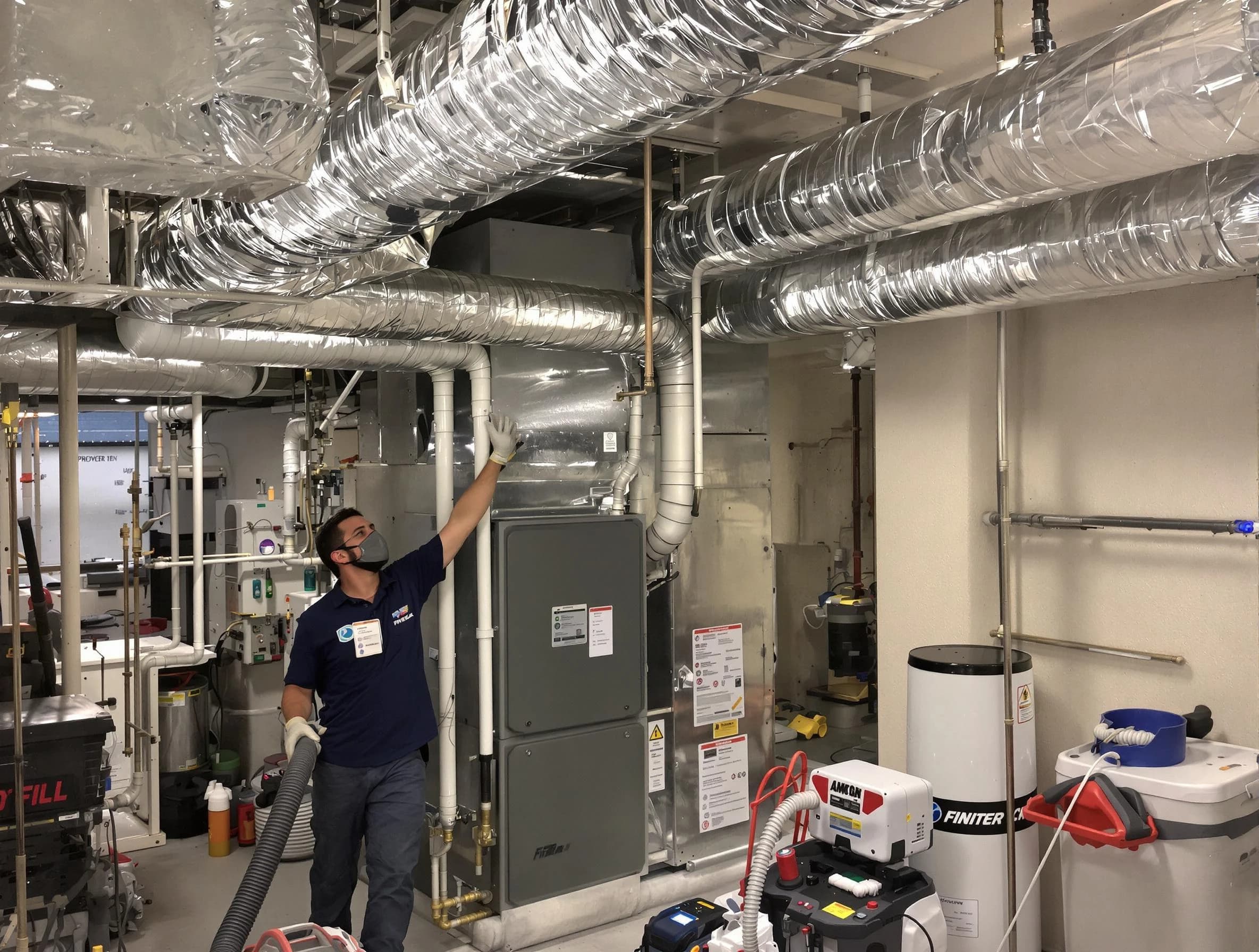 Chandler Air Duct Cleaning specialist performing thorough furnace duct cleaning in a Chandler residence