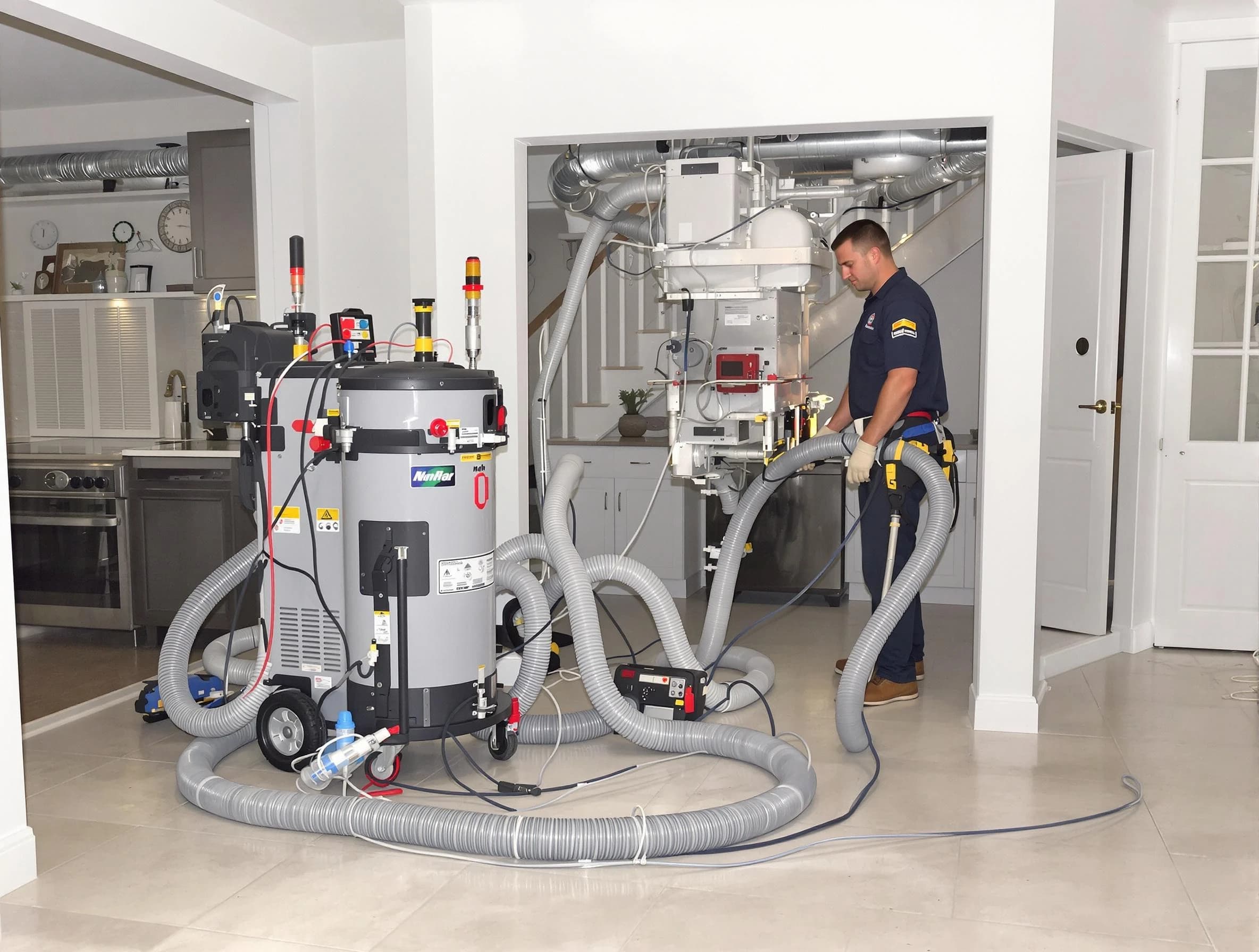 Chandler Air Duct Cleaning technician operating negative pressure cleaning equipment for thorough duct maintenance in Chandler