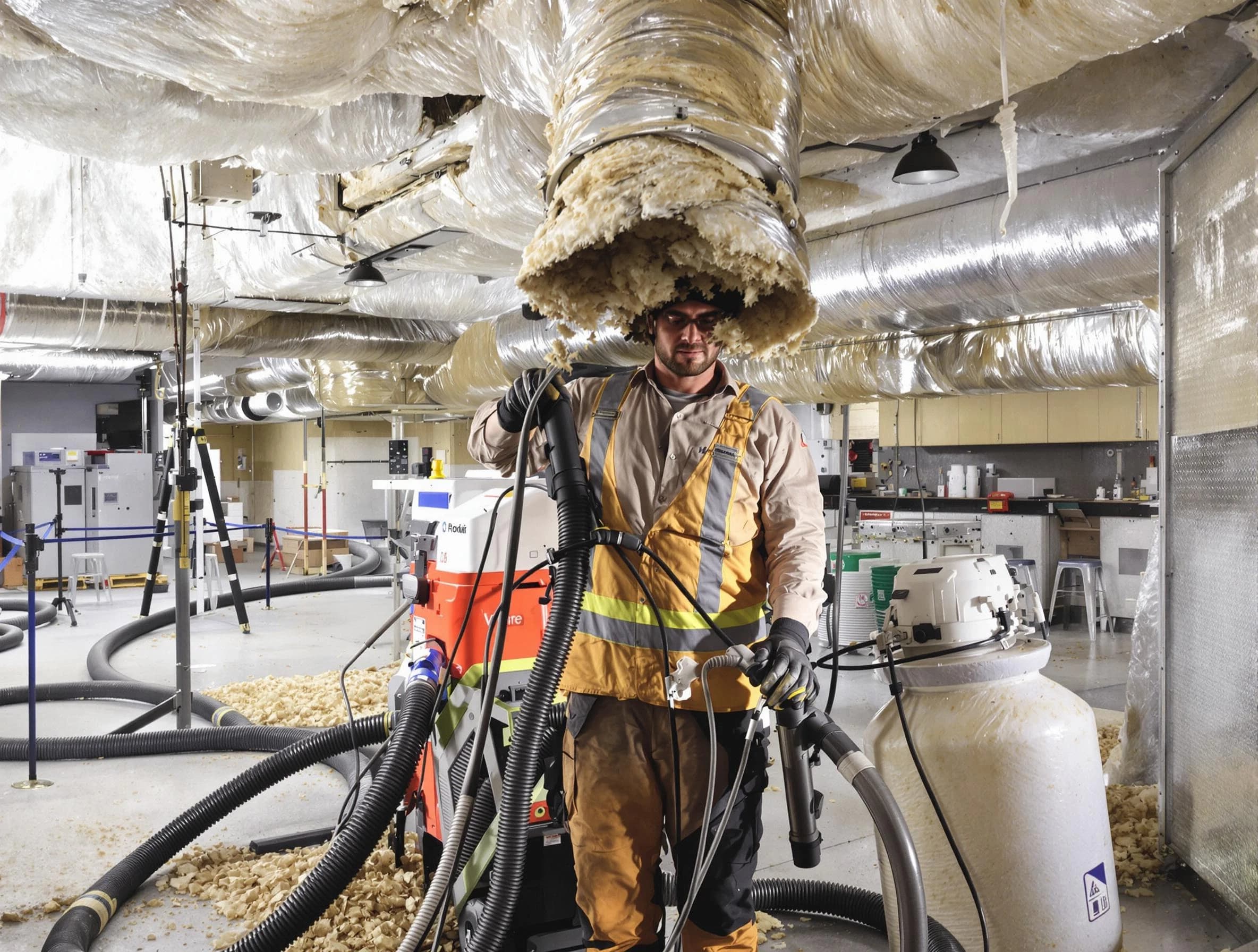 Professional vacuum insulation removal by Chandler Air Duct Cleaning expert in Chandler