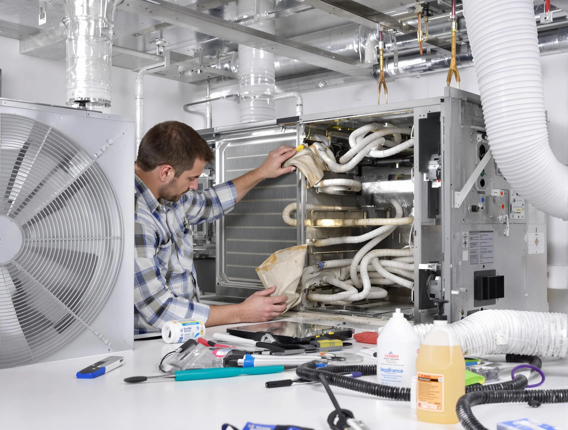 Chandler Air Duct Cleaning specialist performing precision AC coil cleaning in Chandler